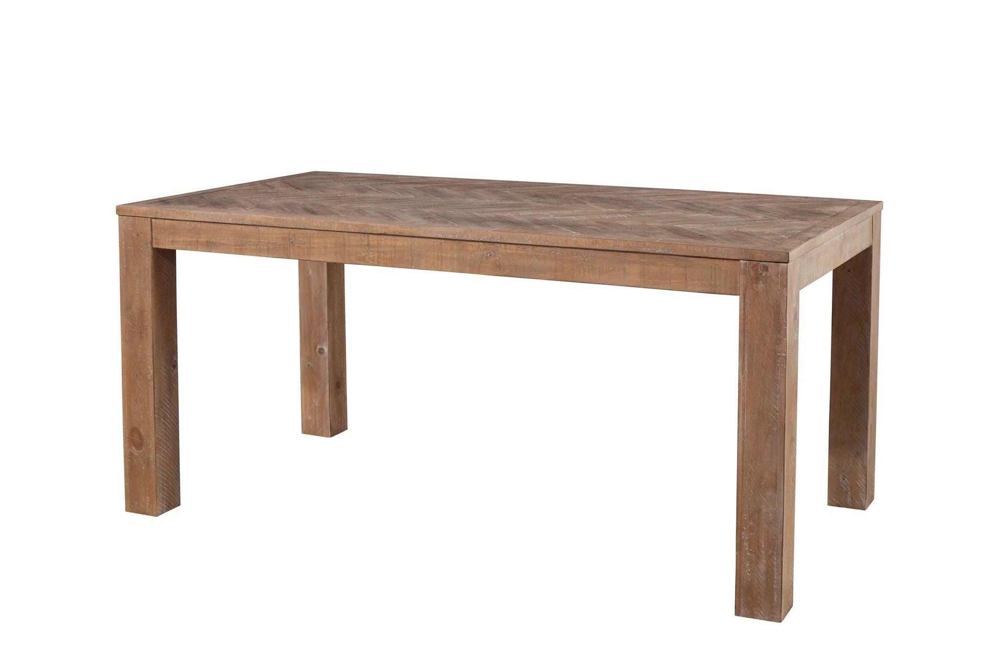 

    
Weathered Natural Solid Pine Dining Table AIDEN ALPINE Rustic Modern

