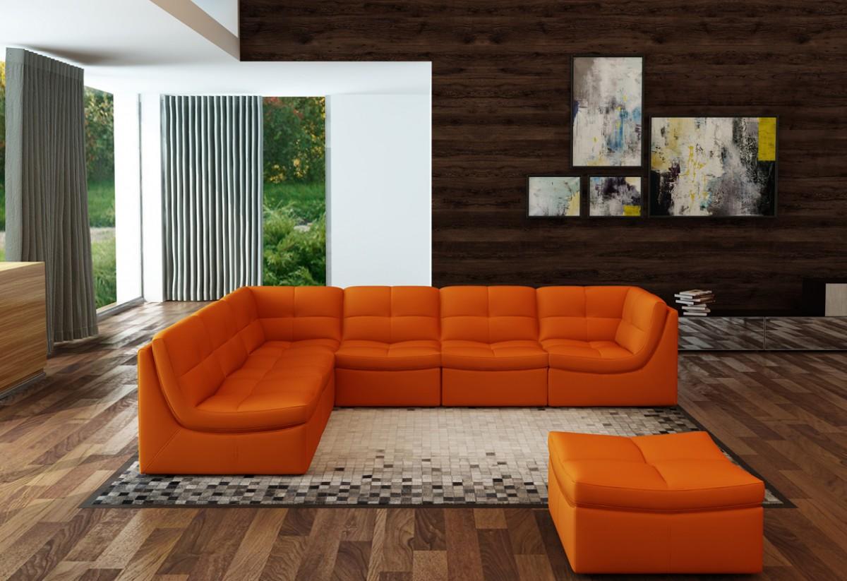 

                    
Brayden Studio Weisman PUMPKIN Sectional Sofa Orange Bonded Leather Purchase 
