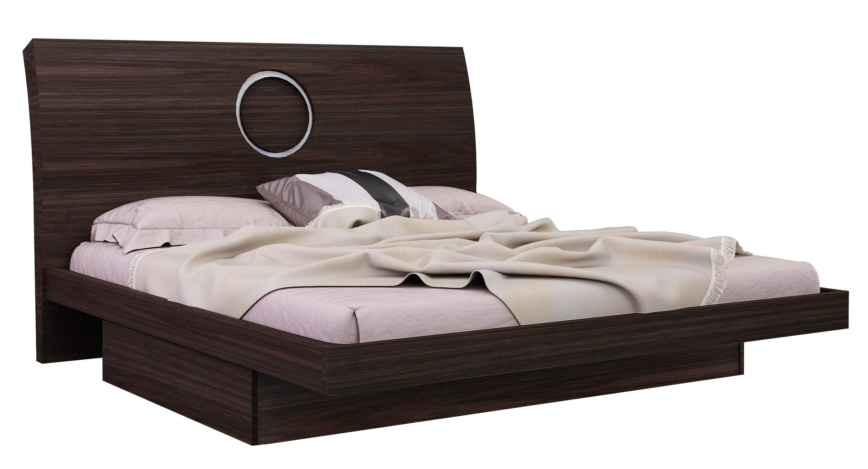 Contemporary, Modern Platform Bed Monte Carlo MONTE-BED-WENGE-CK in Wenge Lacquer