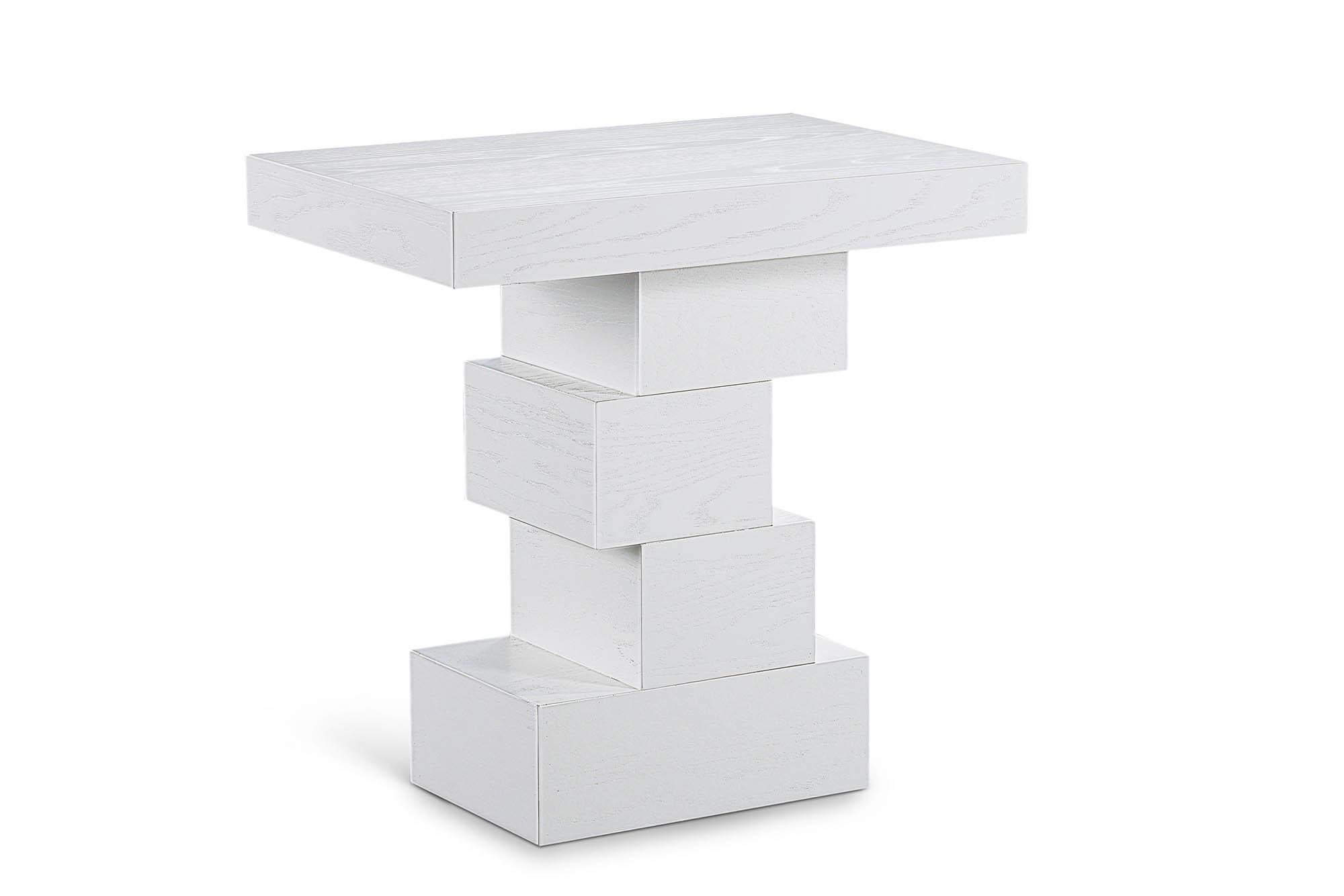 

    
White Art Deco End Table  WESTMOUNT 499White-ET Meridian Modern Contemporary
