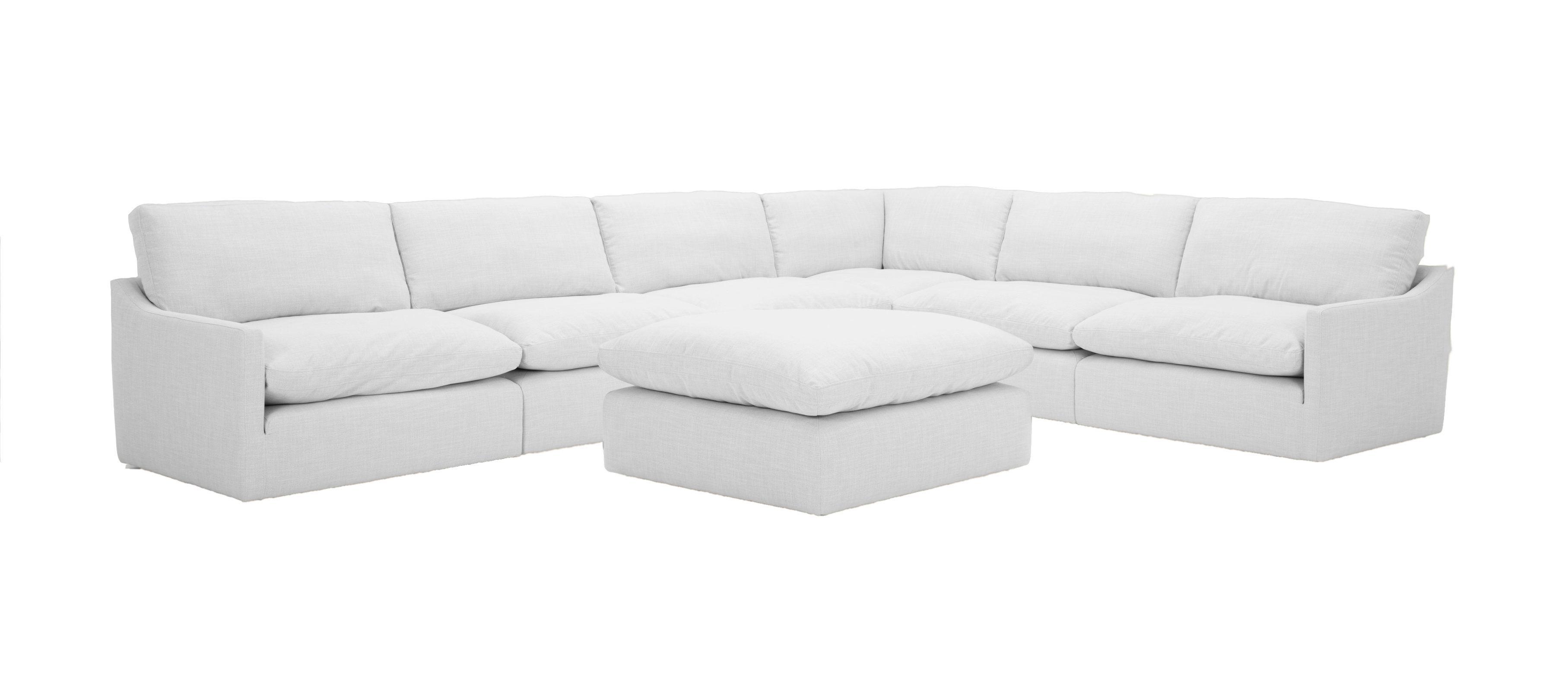 Contemporary, Modern Modular Sectional Sofa VGKNK8608-SNOWWHT-SET VGKNK8608-SNOWWHT-SET in White Fabric