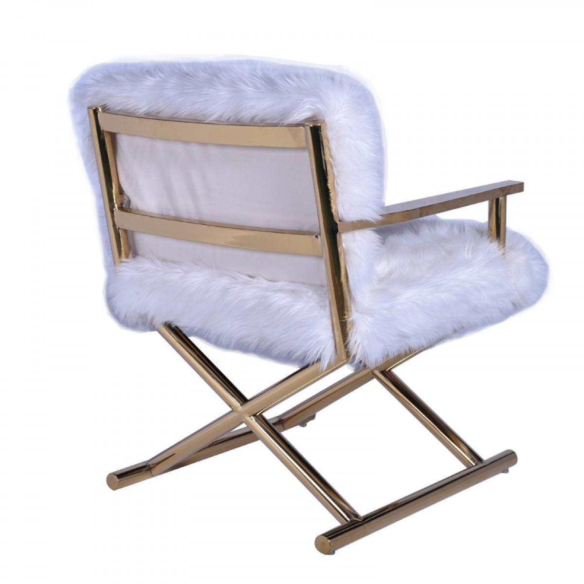 

    
White Faux Fur & Gold Accent Chair VIG Modrest Corley Modern Contemporary
