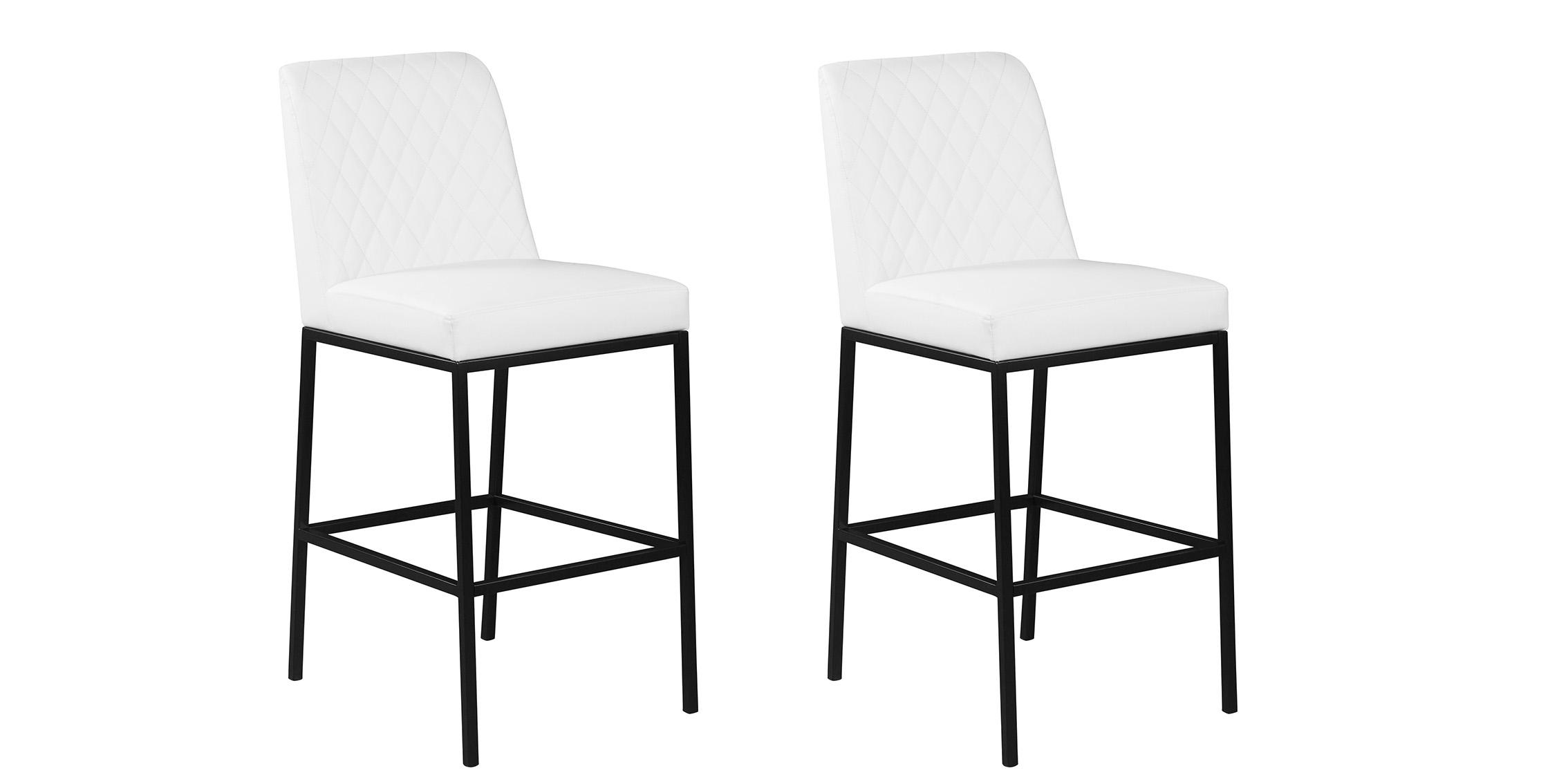Contemporary, Modern Bar Stool Set BRYCE 919White-C 919White-C-Set-2 in White Faux Leather