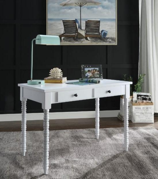 

    
White Finish Writing Desk by Acme Furniture Altmar 93014
