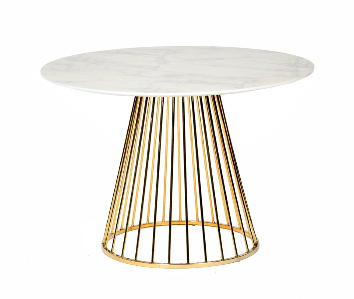 Contemporary, Modern Dining Table Holly VGFH-FDT7012-WHT in White, Gold 