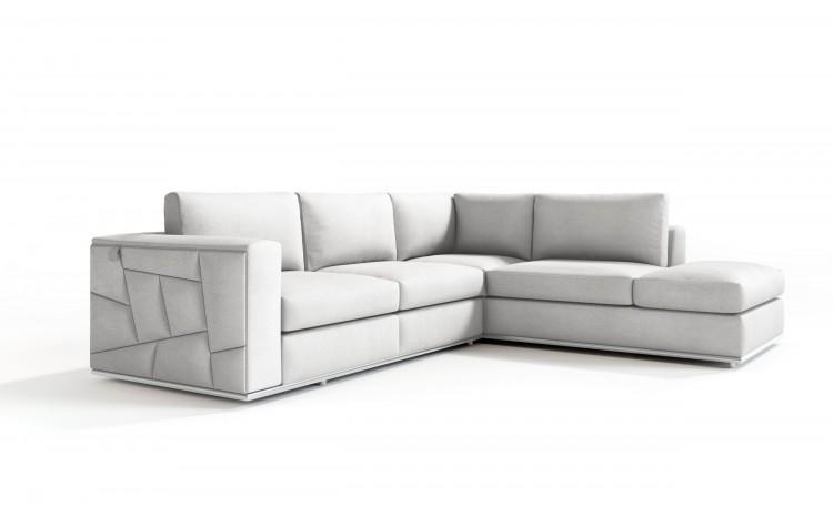 Contemporary Sectional Sofa 998 998-WHITE-RAF-SECT in White Top grain leather