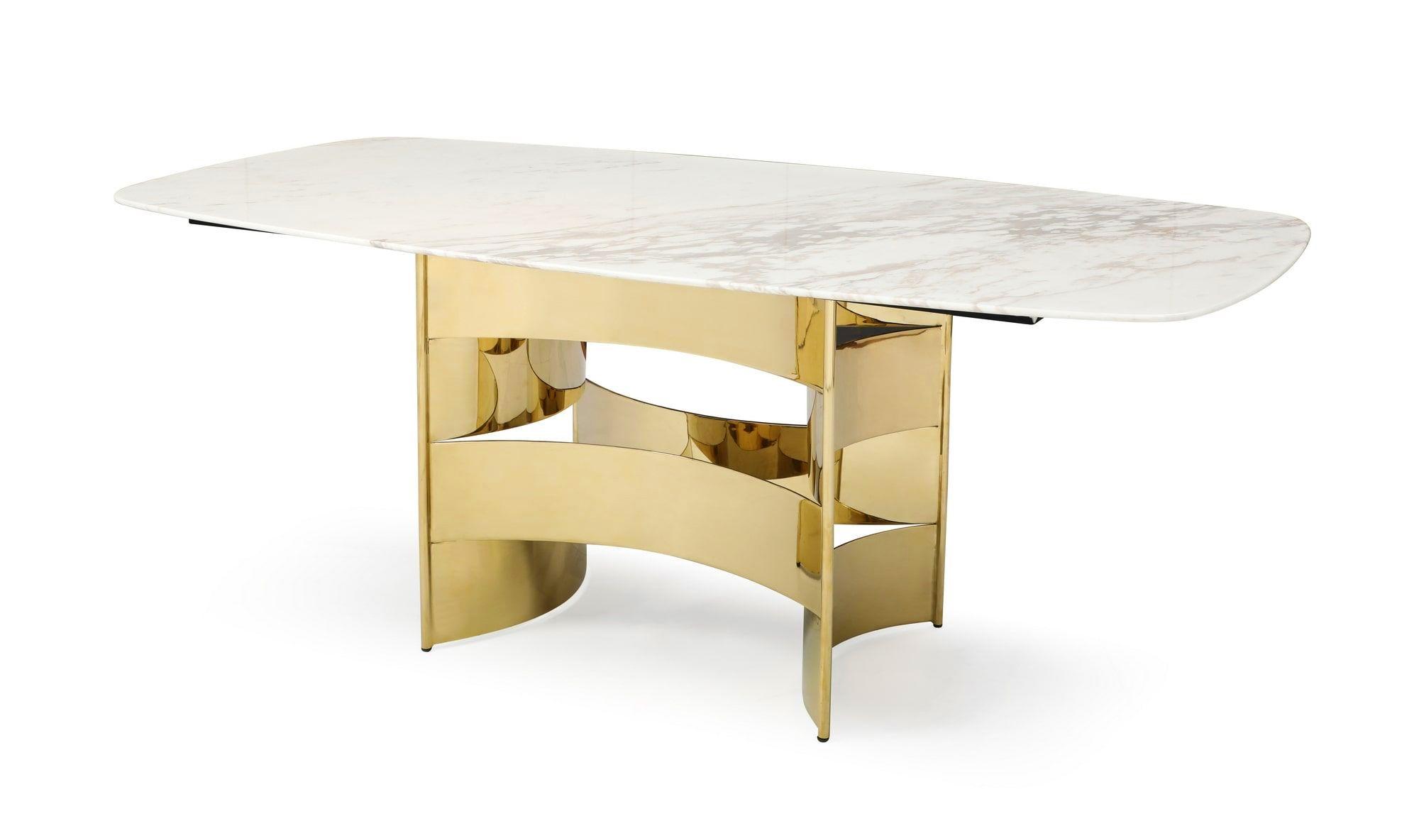 

    
White Marble & Rose Gold Dining Table by VIG Modrest Marmot
