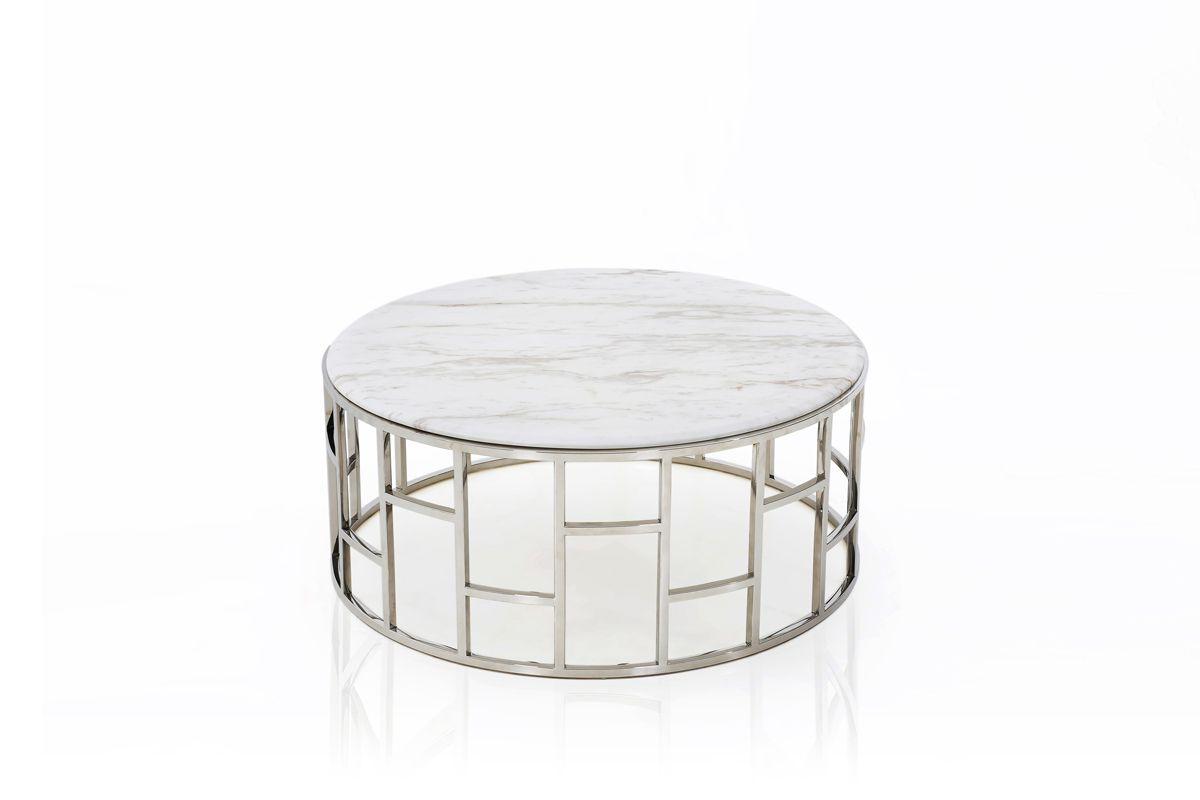 

    
White Marble & Stainless Steel Coffee Table + 2 End Tables by VIG Modrest Silvan
