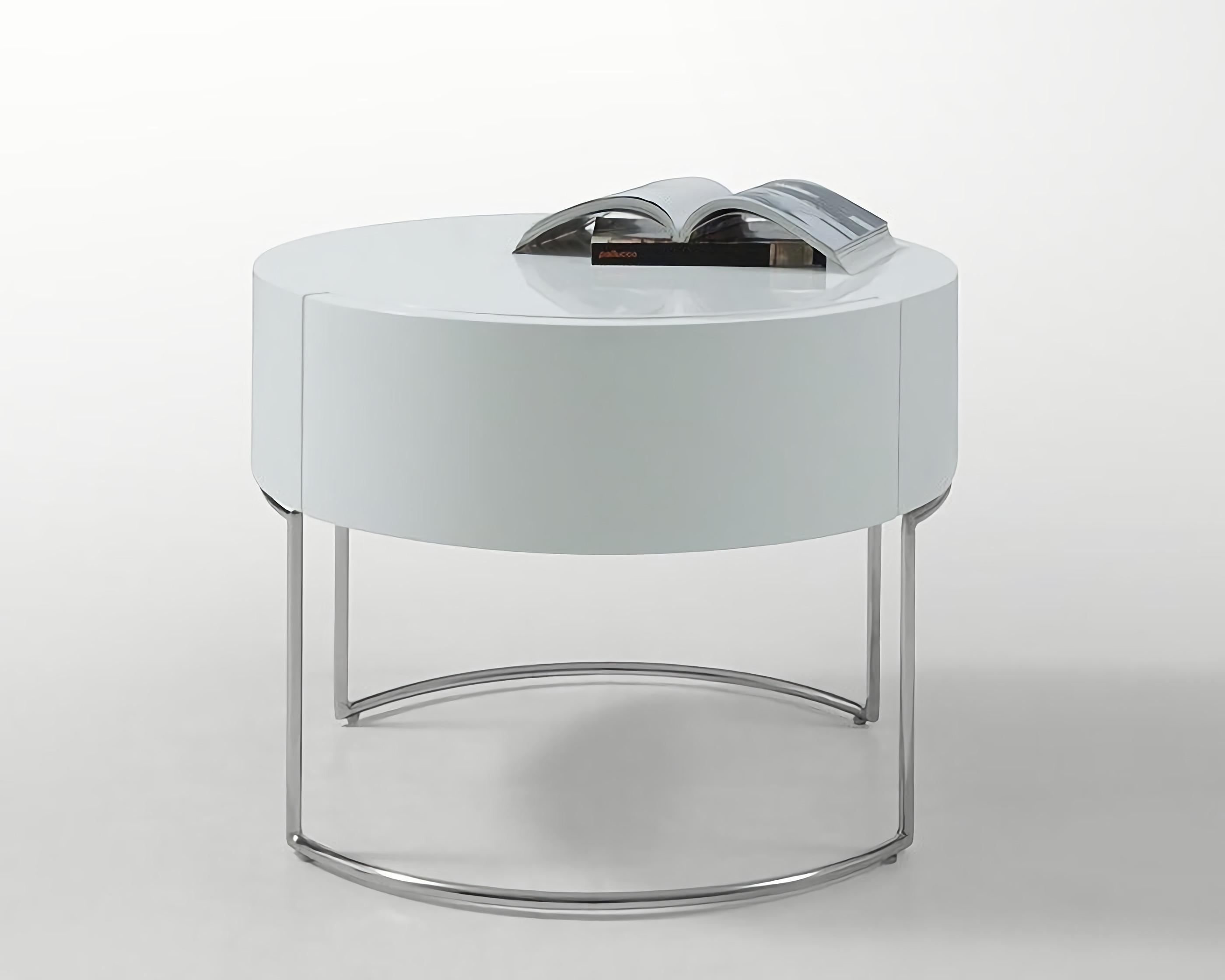 

    
White Round Lacquer Nightstand by VIG Modrest Ramona
