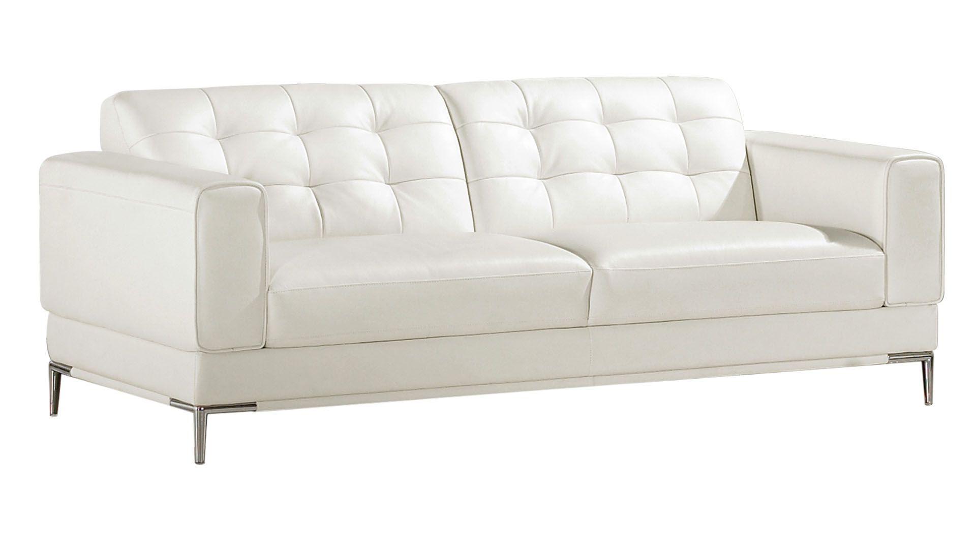 Contemporary, Modern Sofa EK003-W-SF EK003-W-SF in White Italian Leather