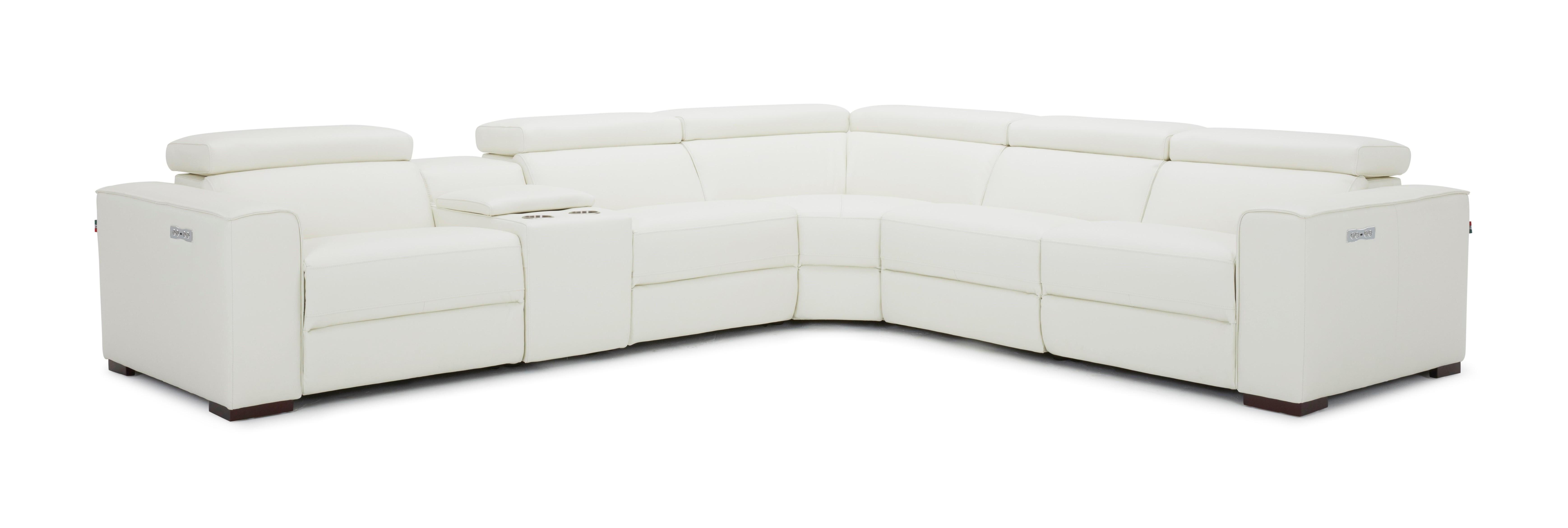 

    
White Top Grain Leather 6Pc Motion Sectional Contemporary  J&M Picasso
