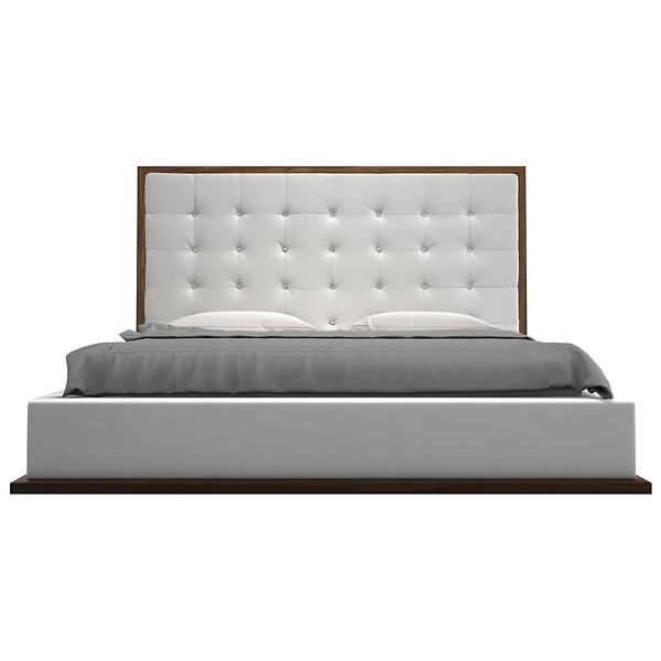 Contemporary, Modern Platform Bed Amberlie VGMABR-96-WAL-BED-K in Walnut, White 