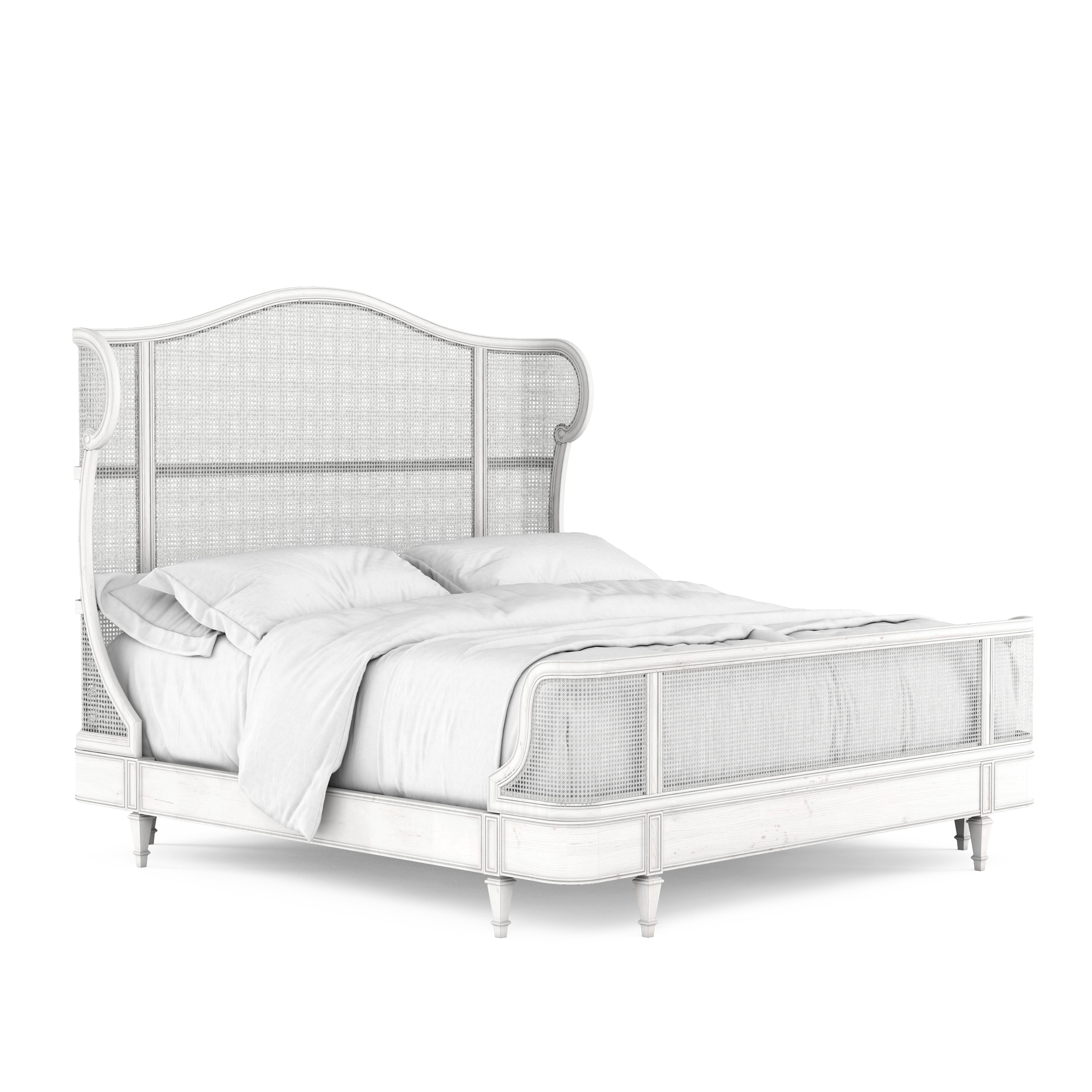 

    
White Wood Wingback King Panel Bed by A.R.T. Furniture Somerton
