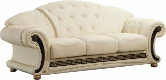 ESF Apolo Ivory Genuine Leather Sofa Loveseat Chair Set 3Pcs