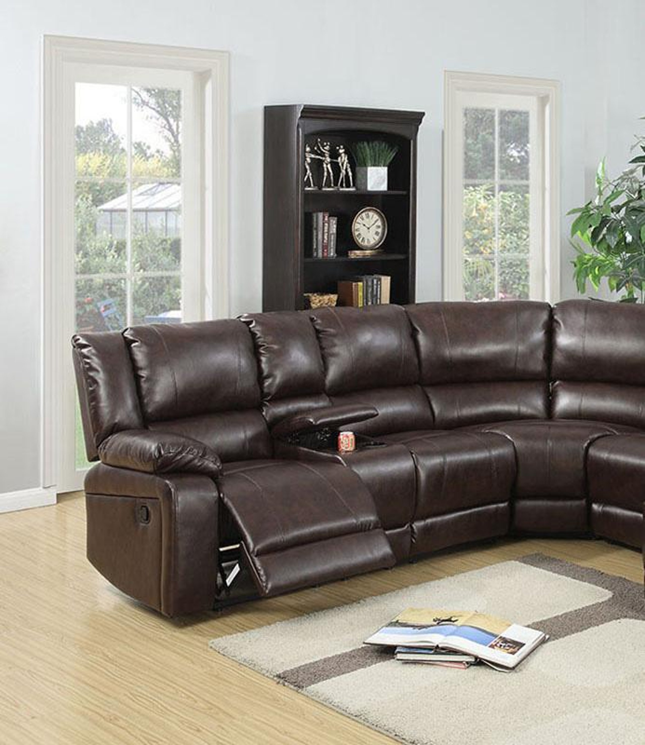 Brown Bonded Leather Motion Sectional Sofa F6746 Poundex Modern – buy ...