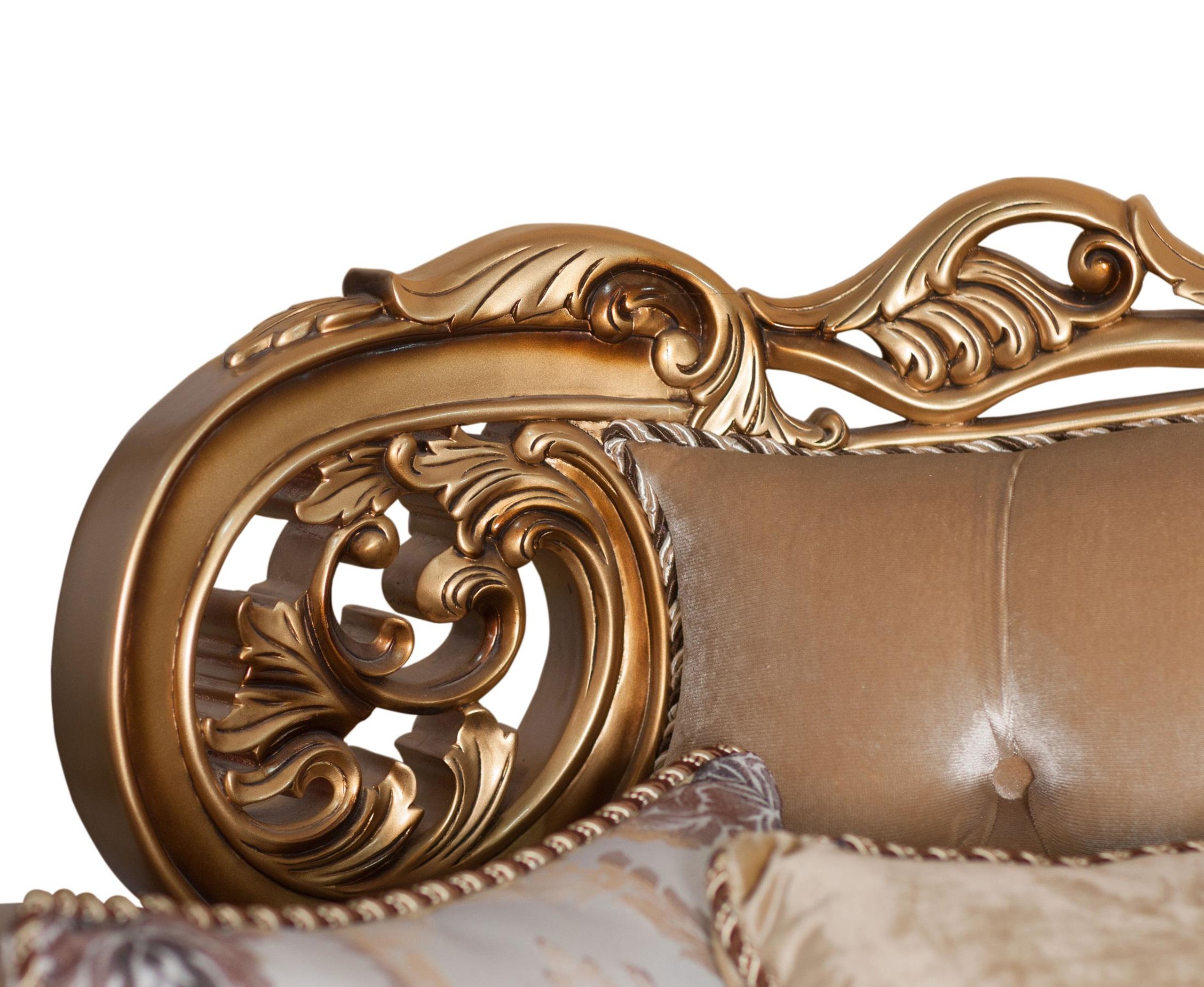 Luxury Antique Bronze Wood Trim Venezia Loveseat European Furniture