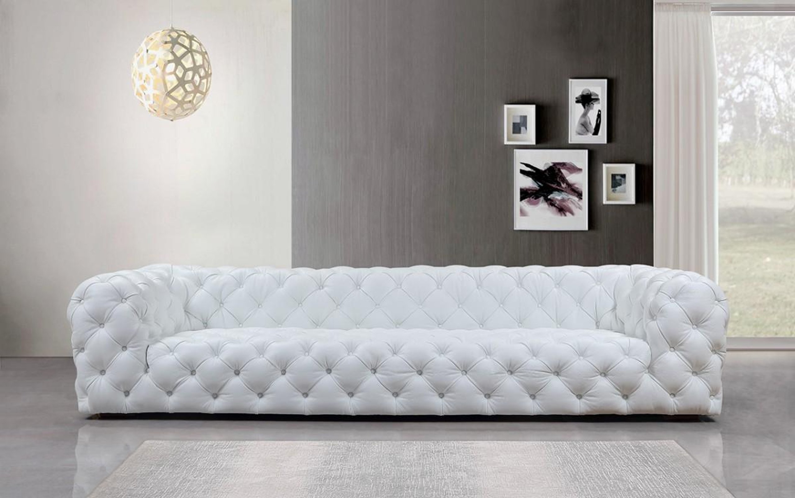 Triatleet Controversieel brandwonden Transitional White Full Italian Leather 4 Seater Sofa VIG Divani Casa Dexter  – buy online on NY Furniture Outlet