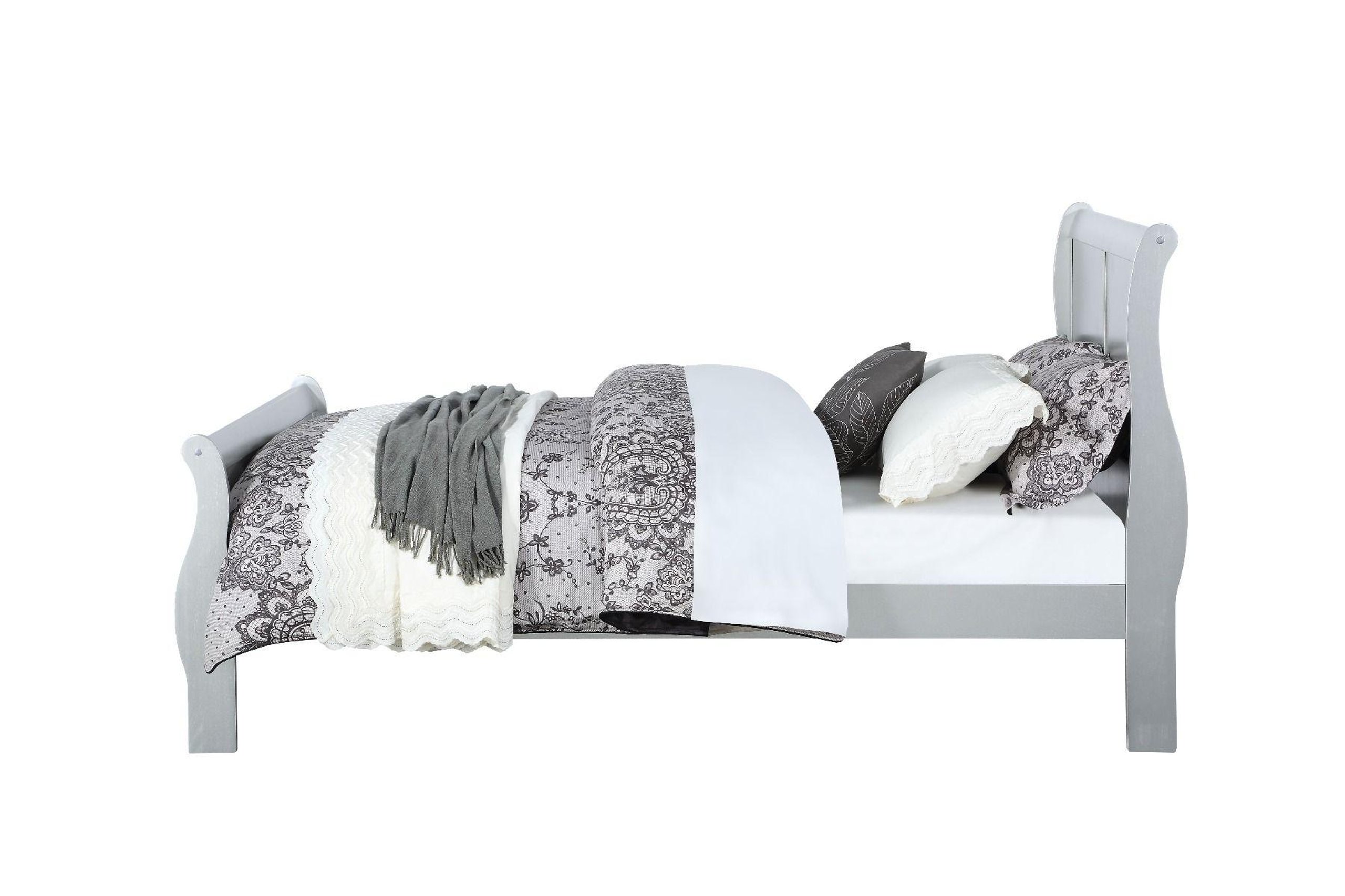 Acme Louis Philippe 5pc Panel Bedroom Set in Platinum