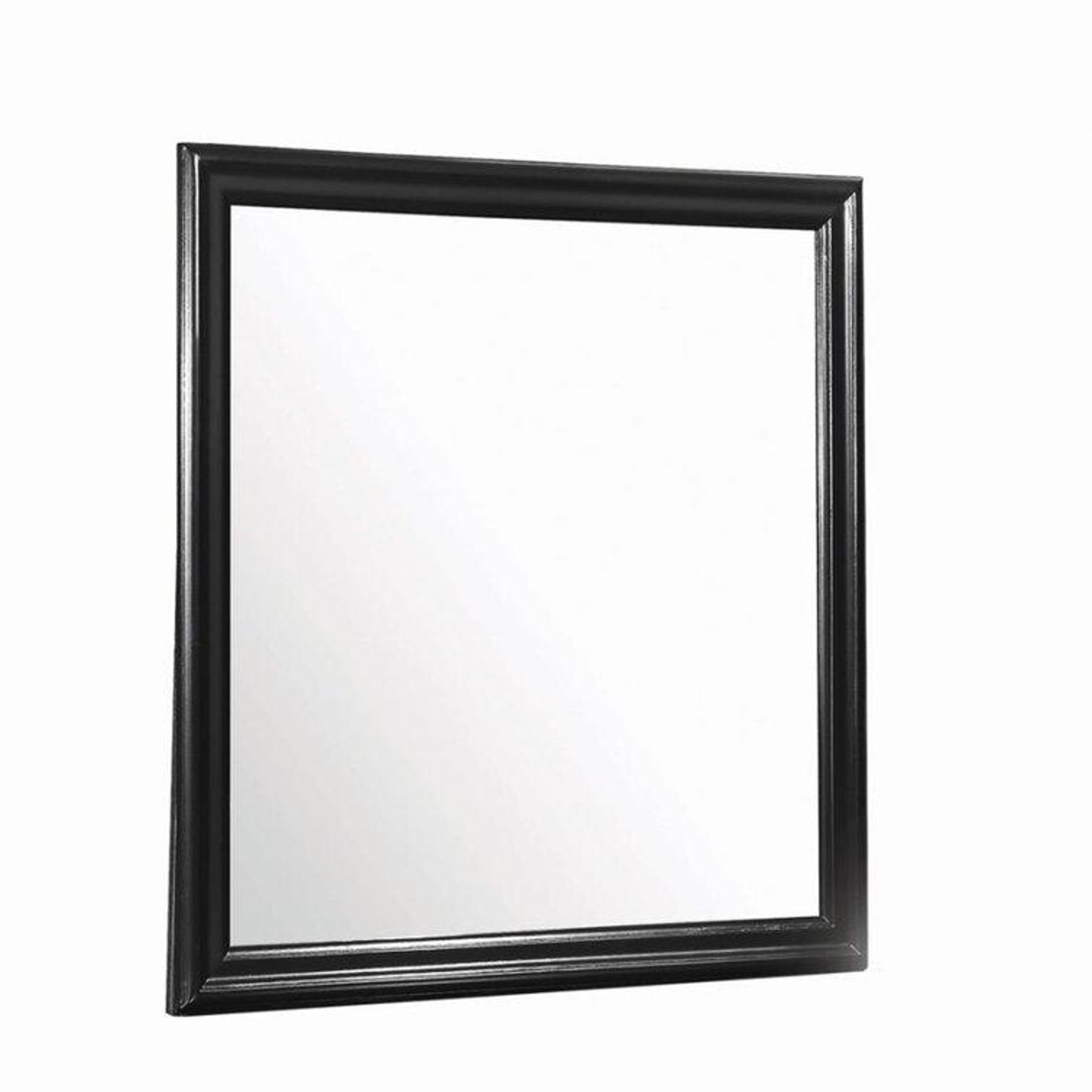 Acme Louis Philippe III Square Wooden Mirror in Black