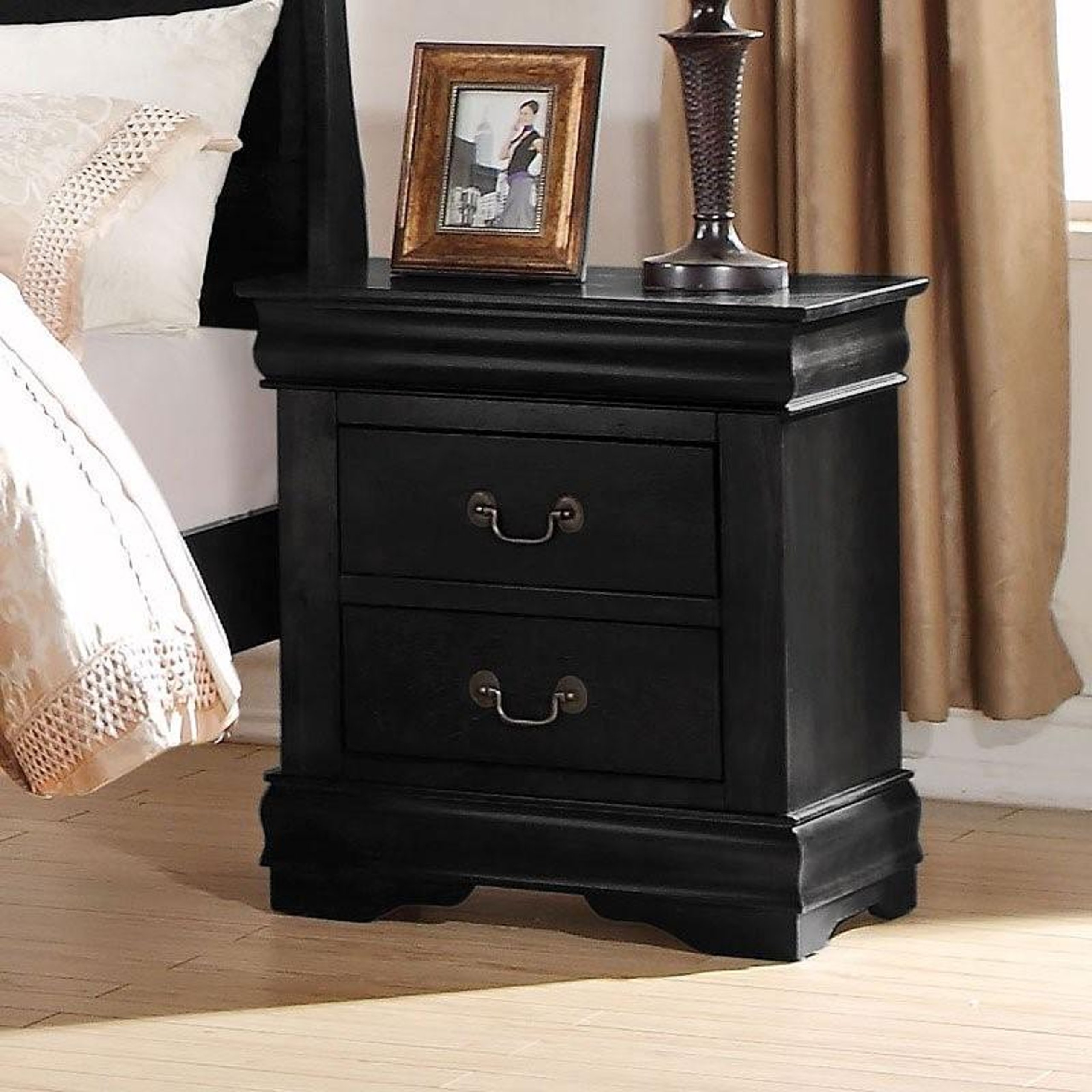 Louis Philippe Sleigh Bedroom Set (Black) by Acme Furniture