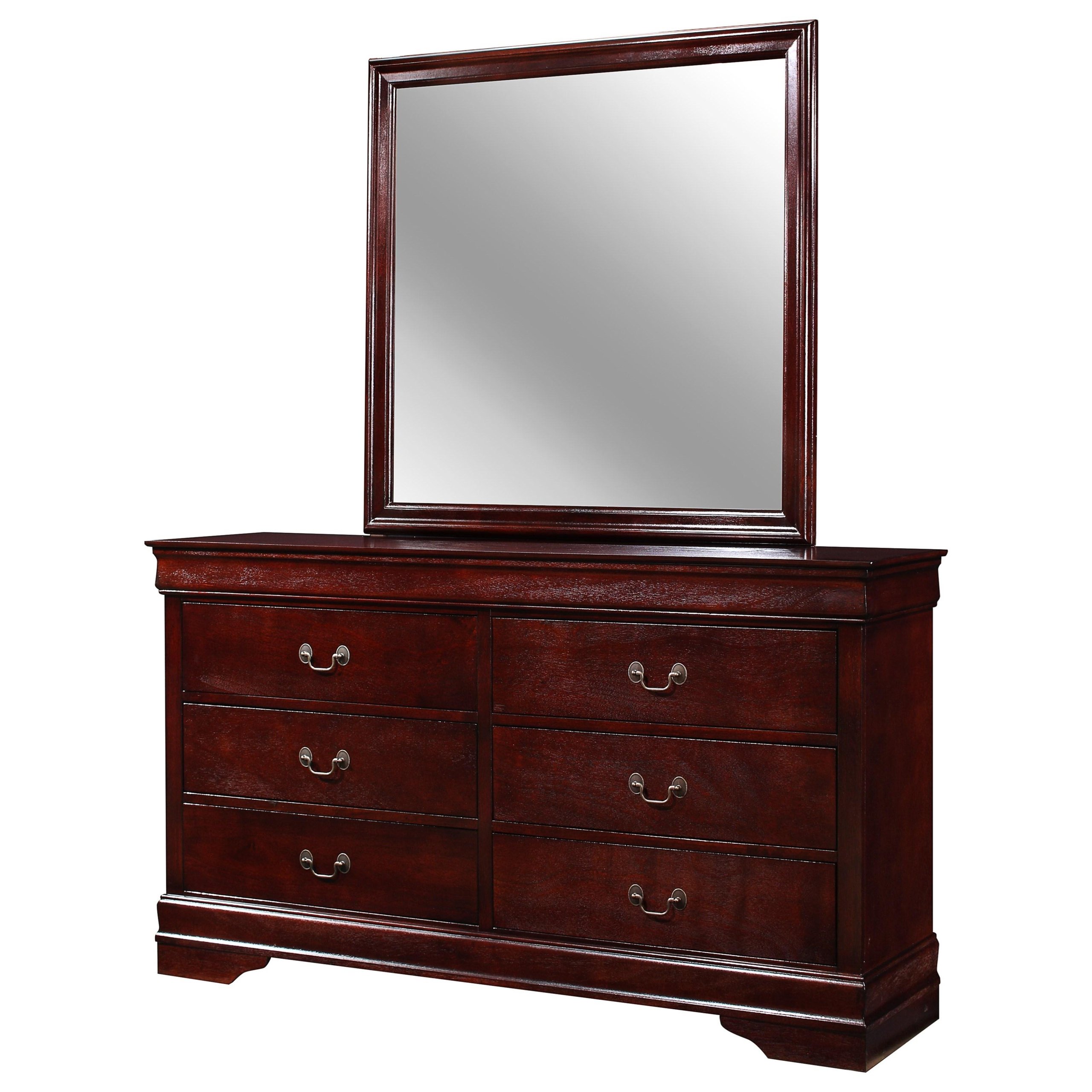 Acme Louis Philippe 5-Drawer Wooden Chest in Cherry