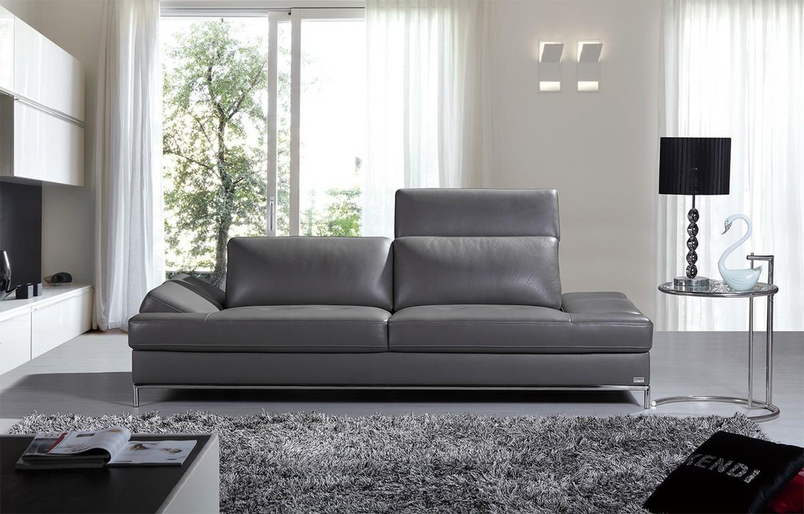VIG Modern Divani Casa Izzy Dark Grey Eco-Leather Sofa – buy online on ...