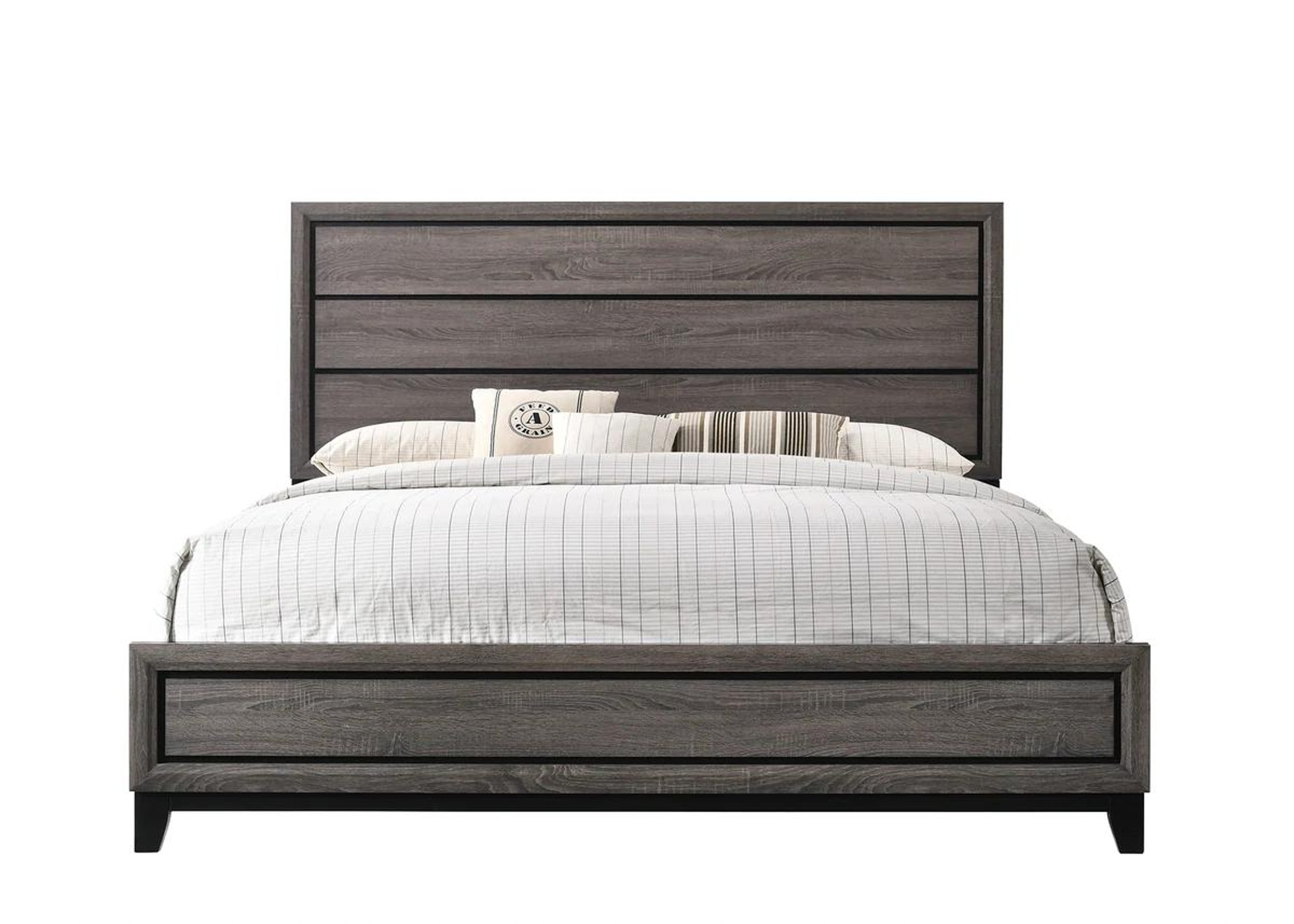 Gray California King Size Panel Bed by Crown Mark Akerson B4620-CK-Bed ...