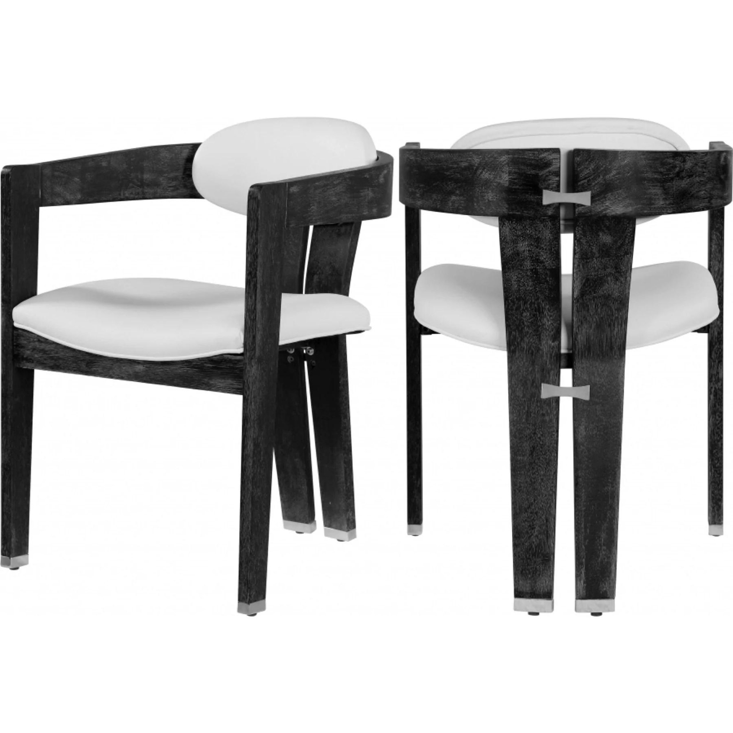 Contemporary Black & Chrome Side Chair Set 2pcs Furniture of America ...