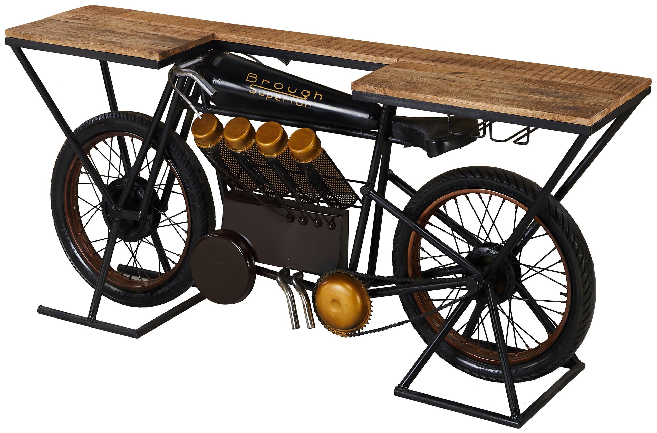 Urban Black Welded Iron & Solid Mango Bar JAIPUR HOME WOW-308 Scrambler –  buy online on NY Furniture Outlet