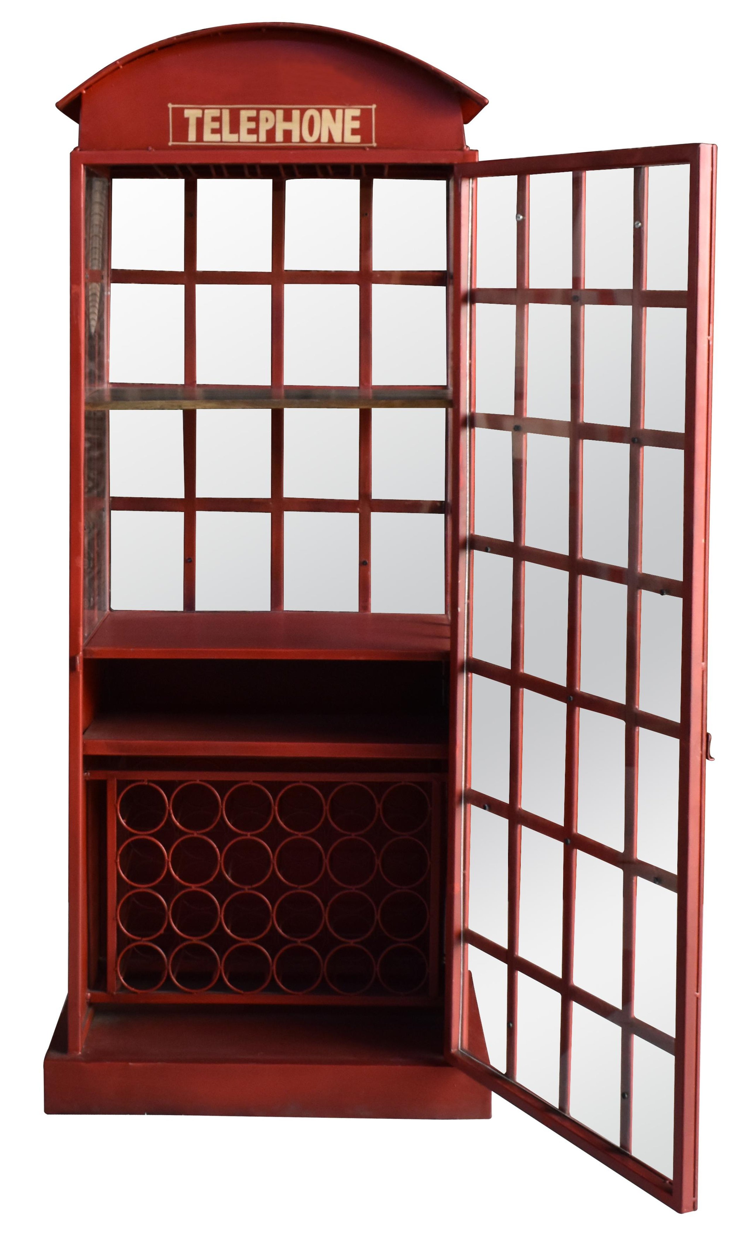 Urban Red Iron Telephone Box Bar Cabinet JAIPUR HOME WOW-320 – buy online  on NY Furniture Outlet