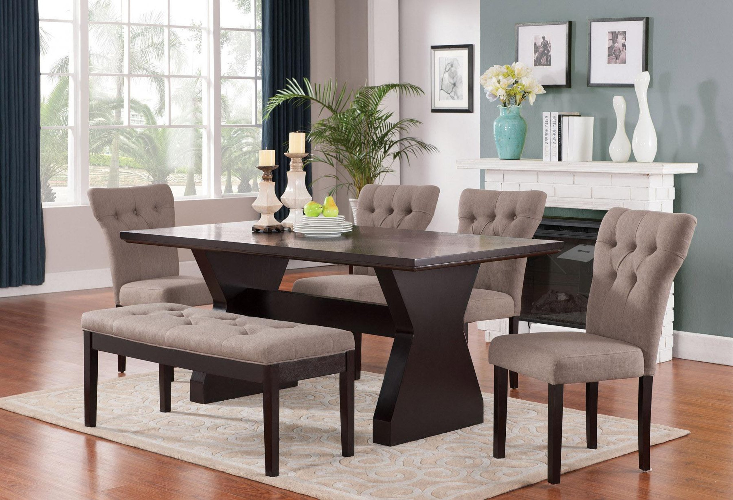acme furniture kitchen table brown