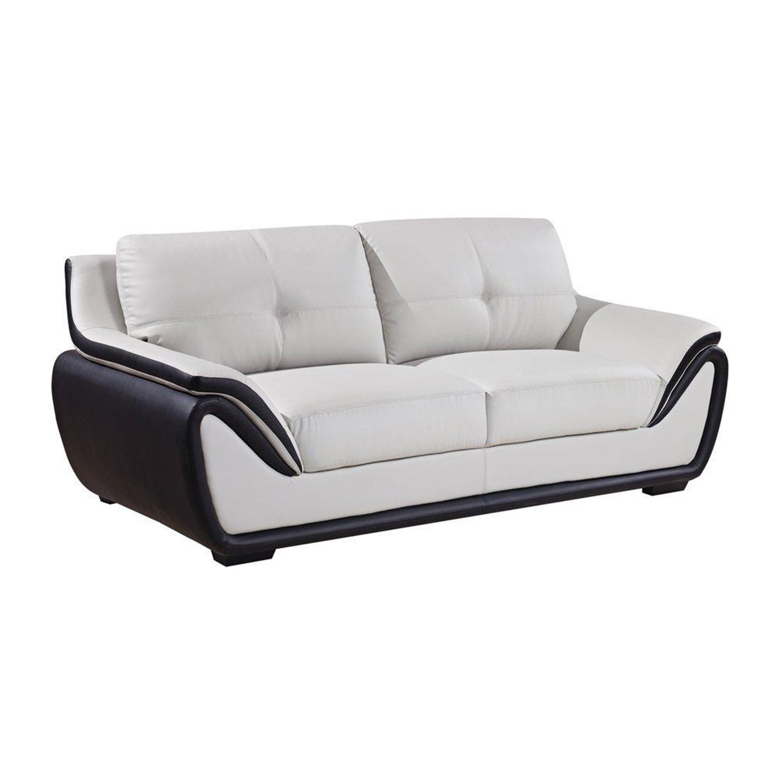 Global Furniture U3250 Light Grey Polyurethane/Black Bonded Leather ...