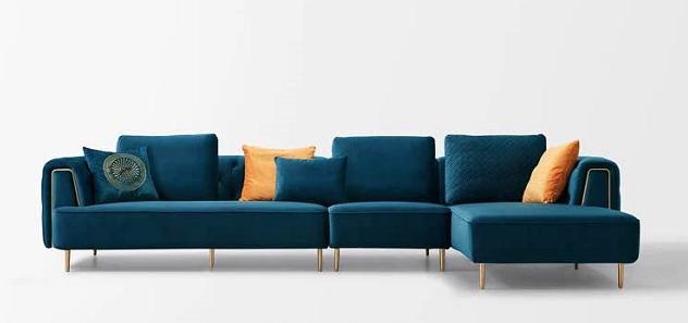 Contemporary Sectional Sofa AE-LD831L-RB AE-LD831L-RB in Blue Leather