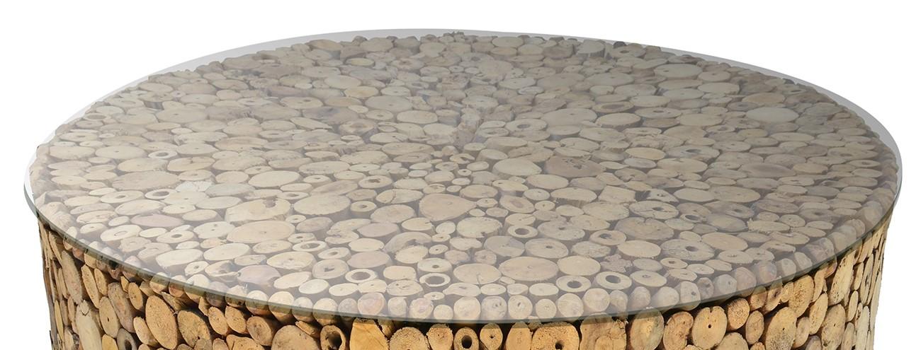 

    
A&B Home 0647 Contemporary Driftwood Glass Round Coffee Table
