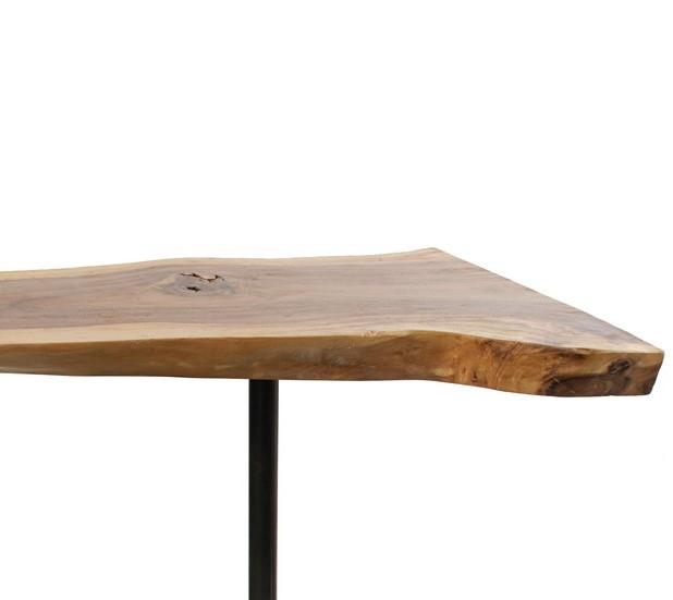 

    
A&B Home 35521 Contemporary Natural Wood Table Top Black Metal Legs Soar Table
