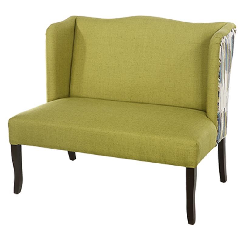 Traditional Loveseat 38202 38202-Loveseat in Green Tea, Multi-Color Patterned Fabric
