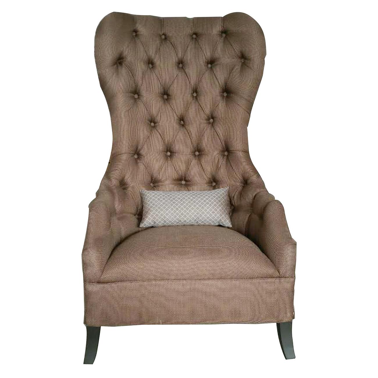 Traditional Arm Chairs 40958 40958-Armchair-Set-2 in Cappuccino Polyester
