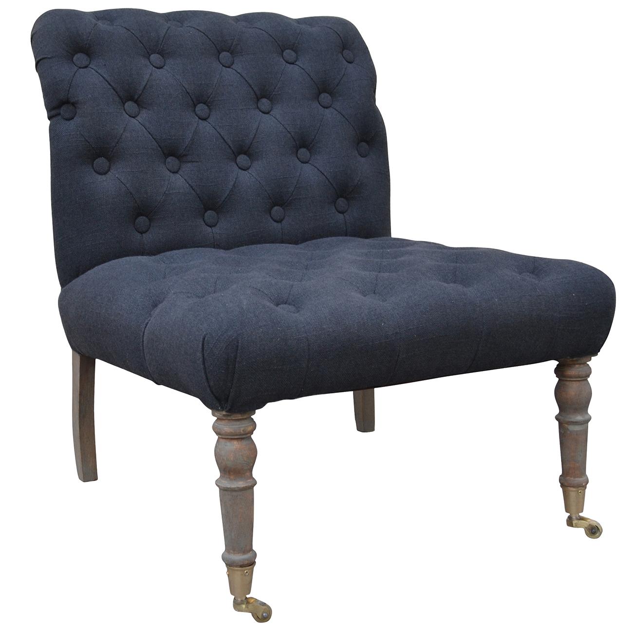 Traditional Accent Chair AV41050 AV41050-Accent Chair-Set-2 in Black Fabric