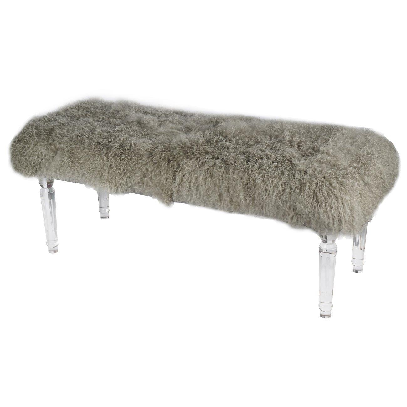 Contemporary, Modern Benches DS40189 DS40189-Bench in Gray Fur