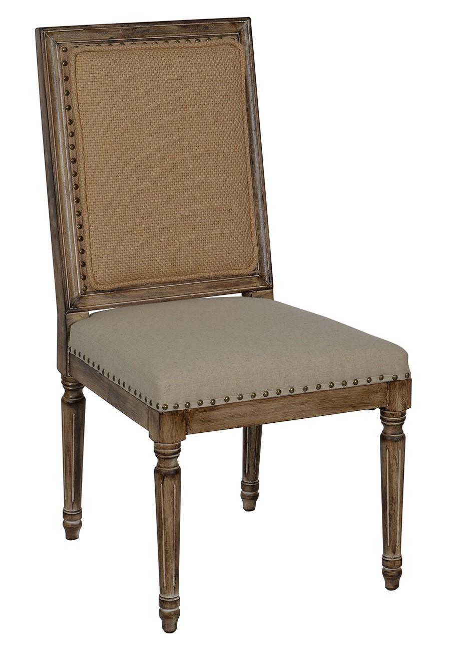 Traditional Dining Side Chair Madeleine FD42345-Chair-Set-2 in Beige Fabric