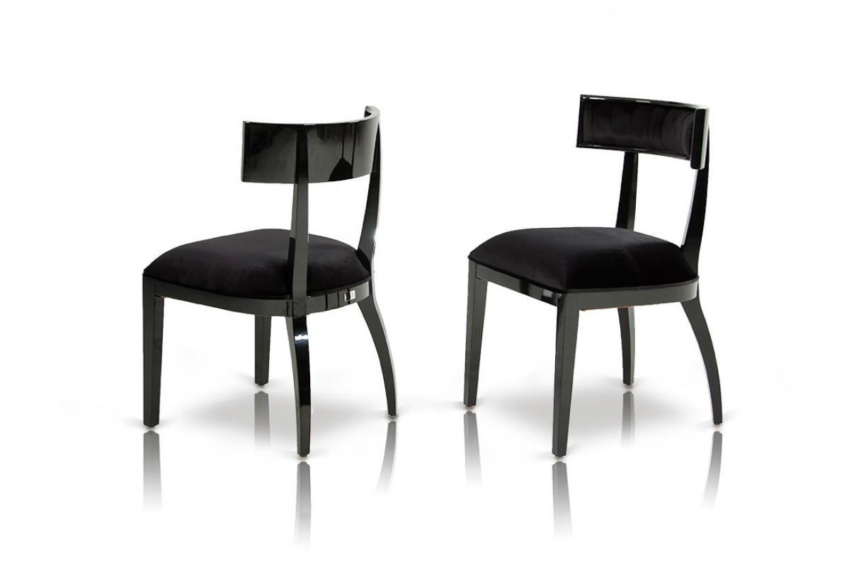 Modern Dining Chair Set A&X Alek VGUNAA032 in Black Fabric