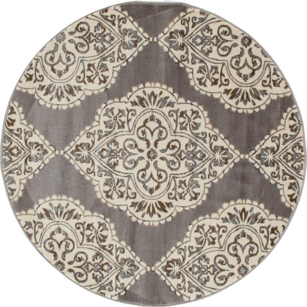 

    
Aberdeen Medallion Gray 5 ft. 3 in. Round Area Rug by Art Carpet

