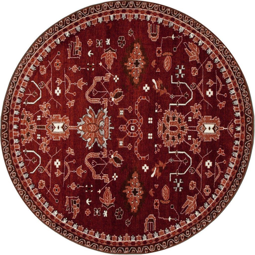 

    
Aberdeen Oasis Red 5 ft. 3 in. Round Area Rug by Art Carpet
