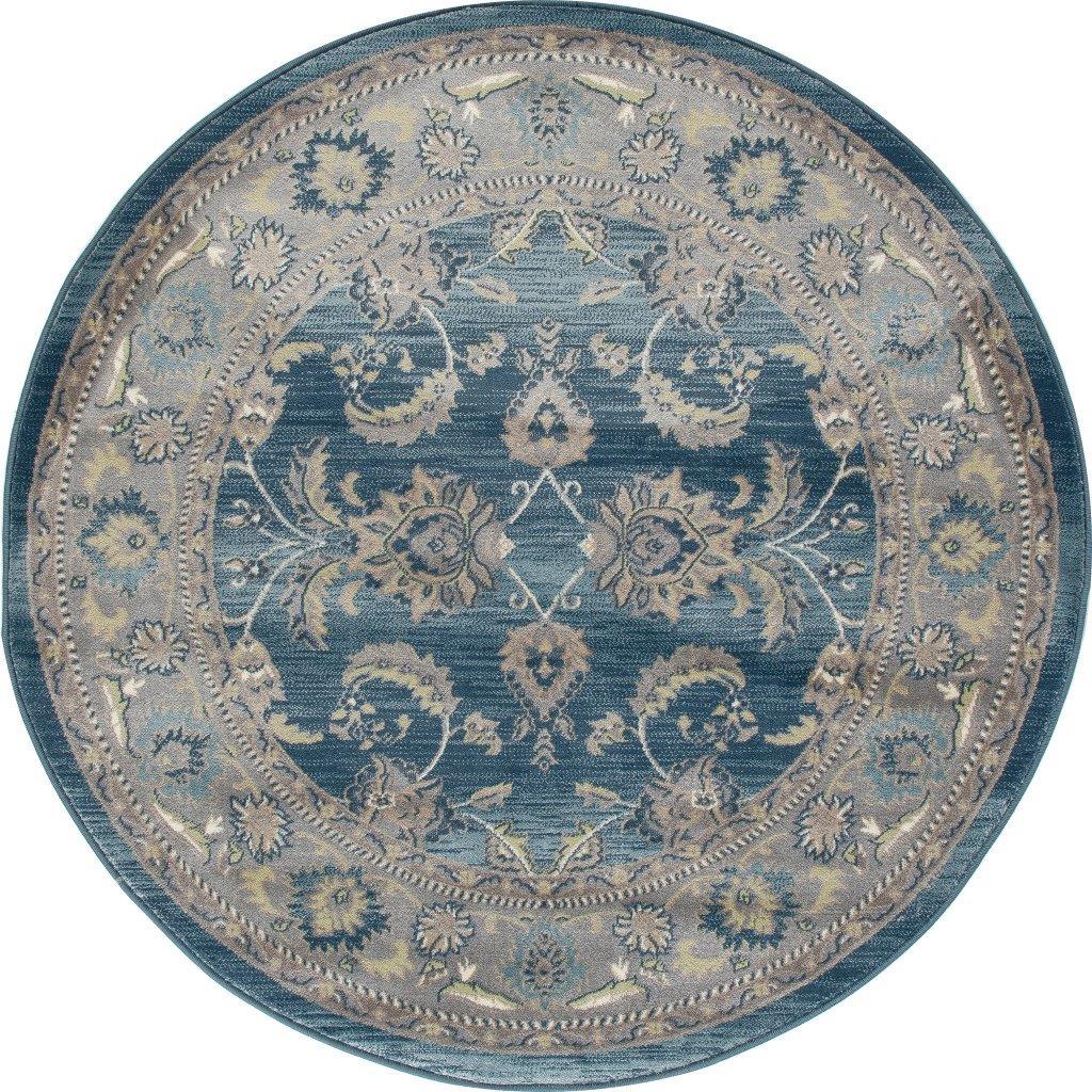 

    
Aberdeen Scrollwork Blue 5 ft. 3 in. Round Area Rug by Art Carpet
