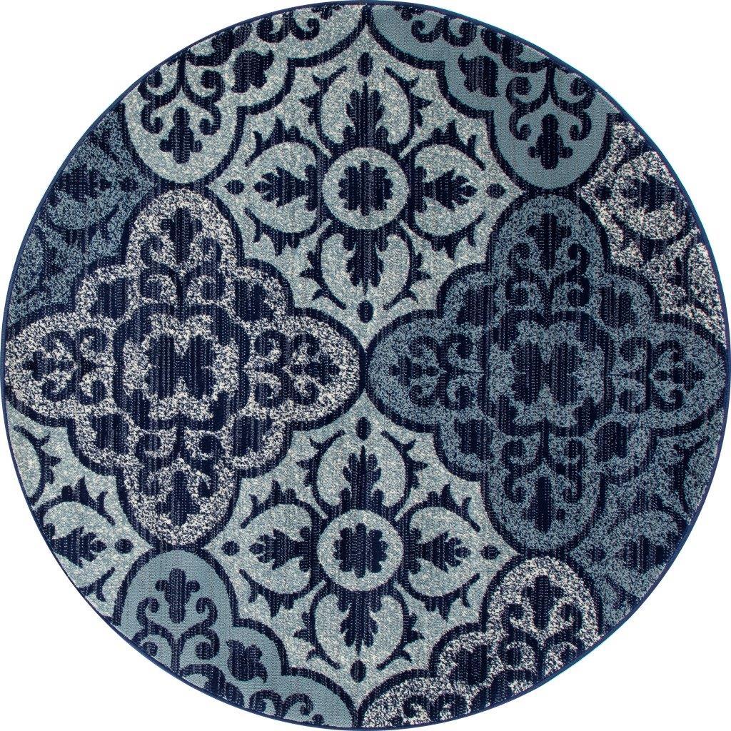 

    
Aberdeen Tilework Blue 5 ft. 3 in. Round Area Rug by Art Carpet
