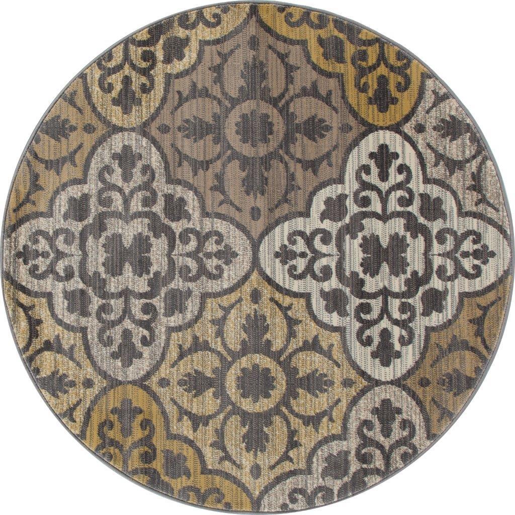 

    
Aberdeen Tilework Yellow 5 ft. 3 in. Round Area Rug by Art Carpet
