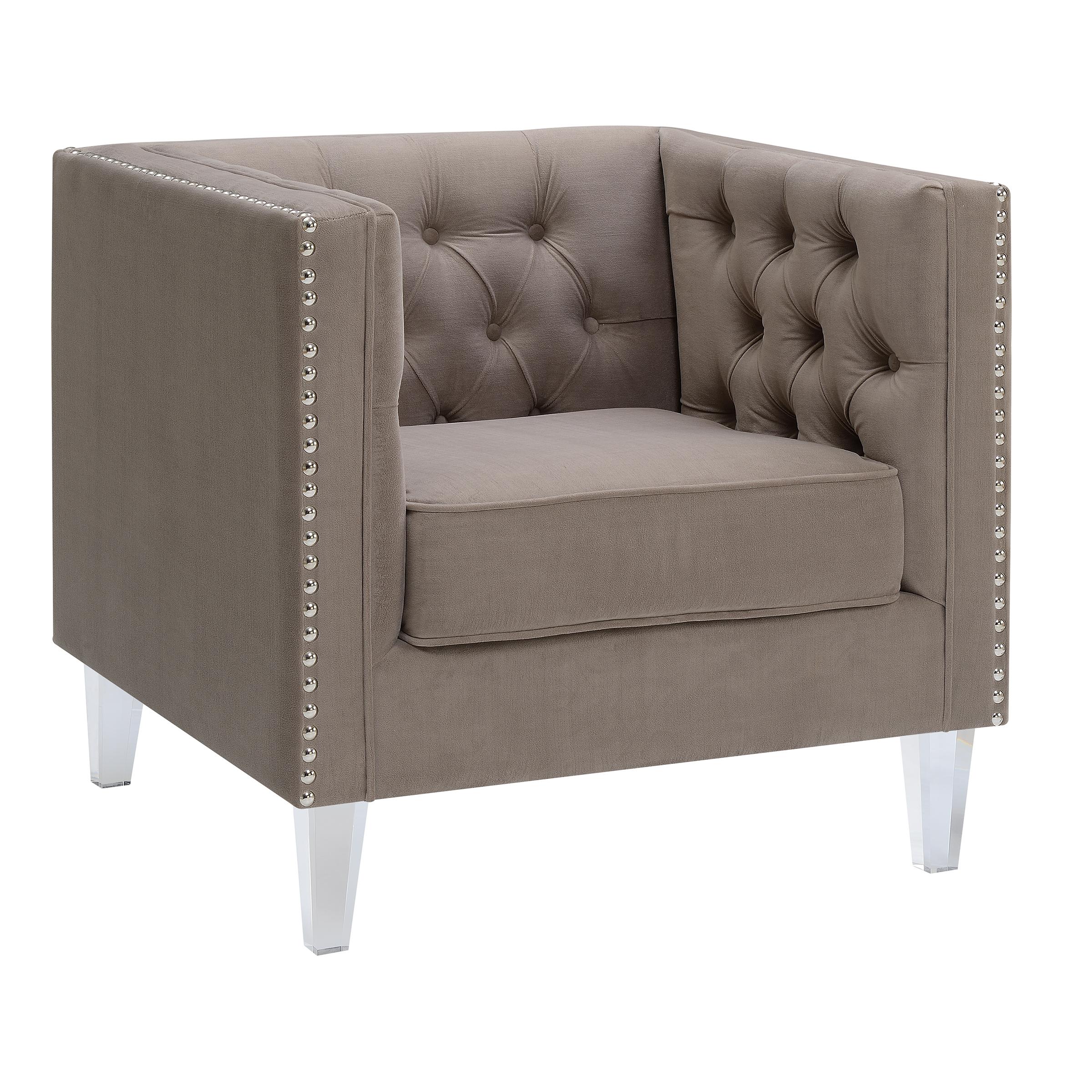 Contemporary Aarmchair Ariel ARIEL-TAUPE-C-1 in Gray Polyester
