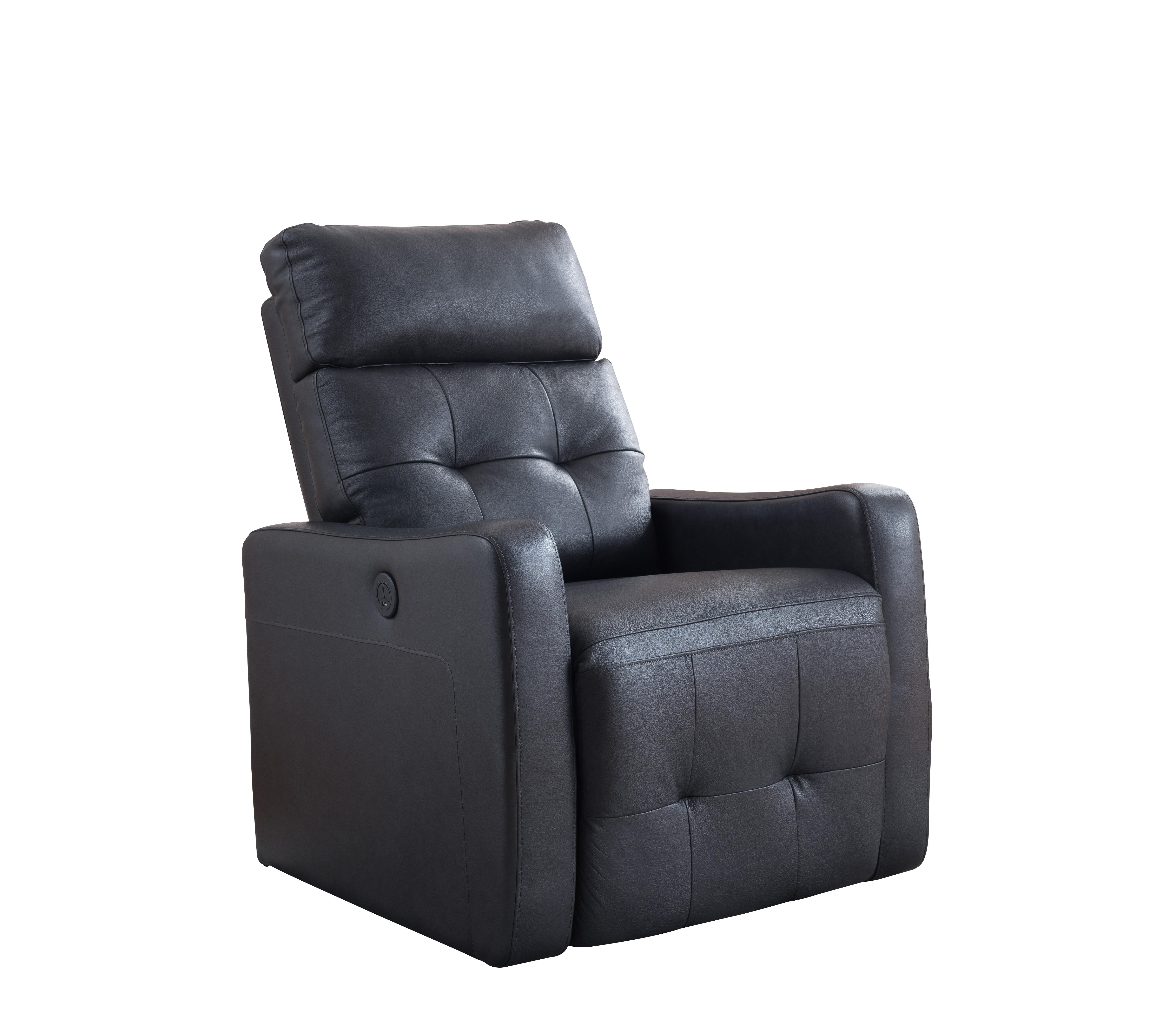 

    
AC Pacific Elsa Modern Black Leather Match Power Reclining Chair w/USB Port
