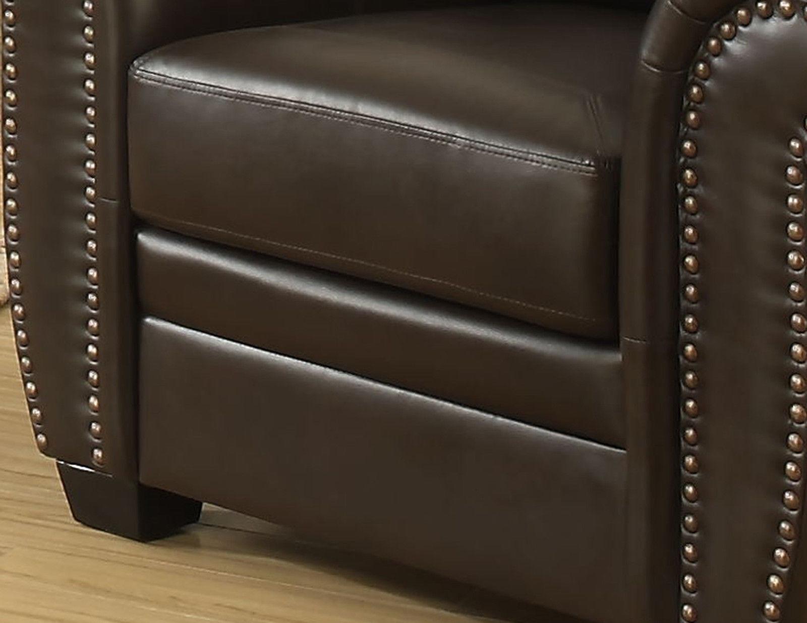 

        
AC Pacific Louis Sofa Loveseat and Chair Set Dark Brown Bonded Leather 00756519678321
