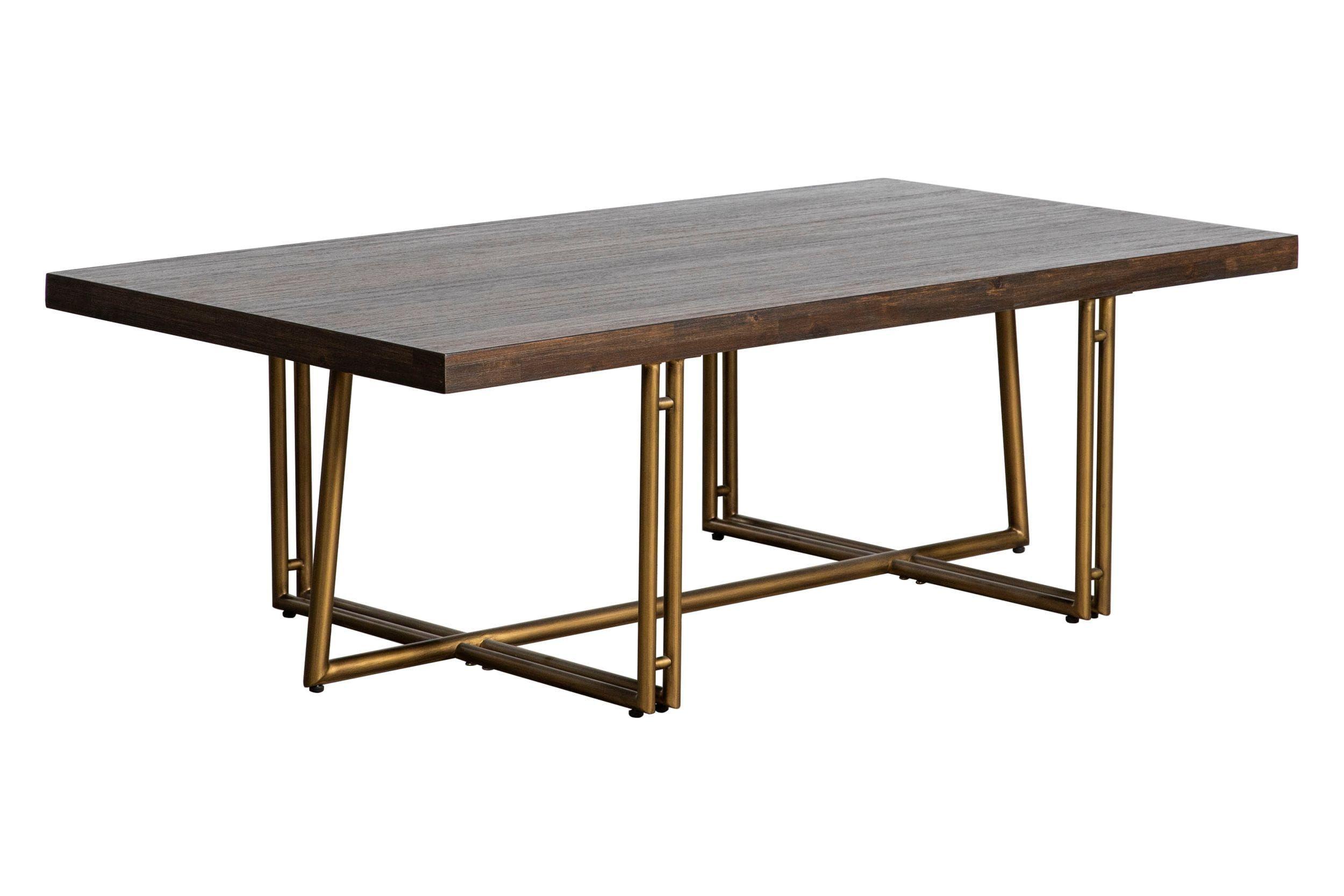 

    
Acacia Solid Wood & Brass Dining Table Modrest Patty VIG Mid-century Modern
